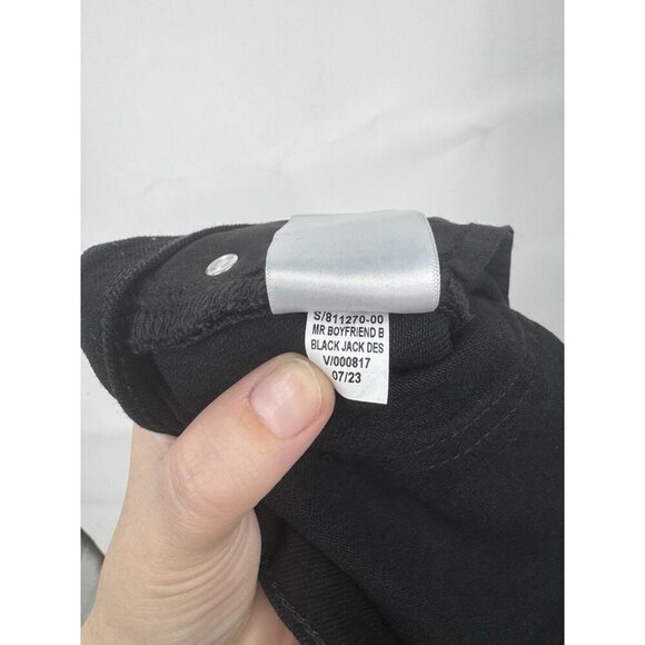 Old Navy Mid Rise Boyfriend Jeans Women 2 Petite Black NEW‎ Distressed Preppy - Picture 7 of 10